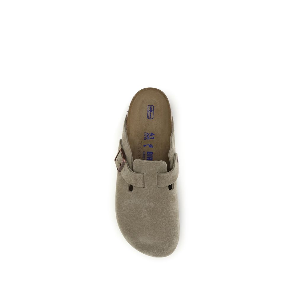 Beige Suede Leather Mules