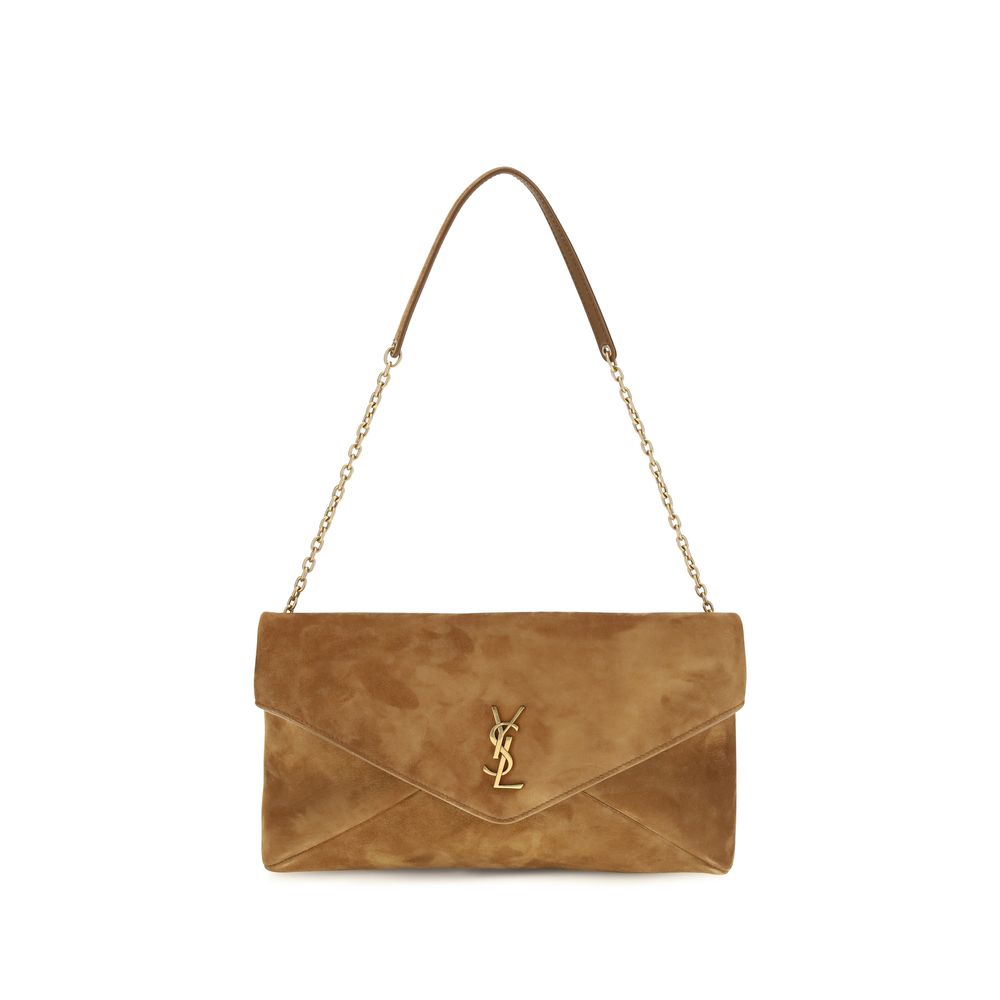 Beige Suede Leather Shoulder Bag