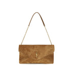 Beige Suede Leather Shoulder Bag