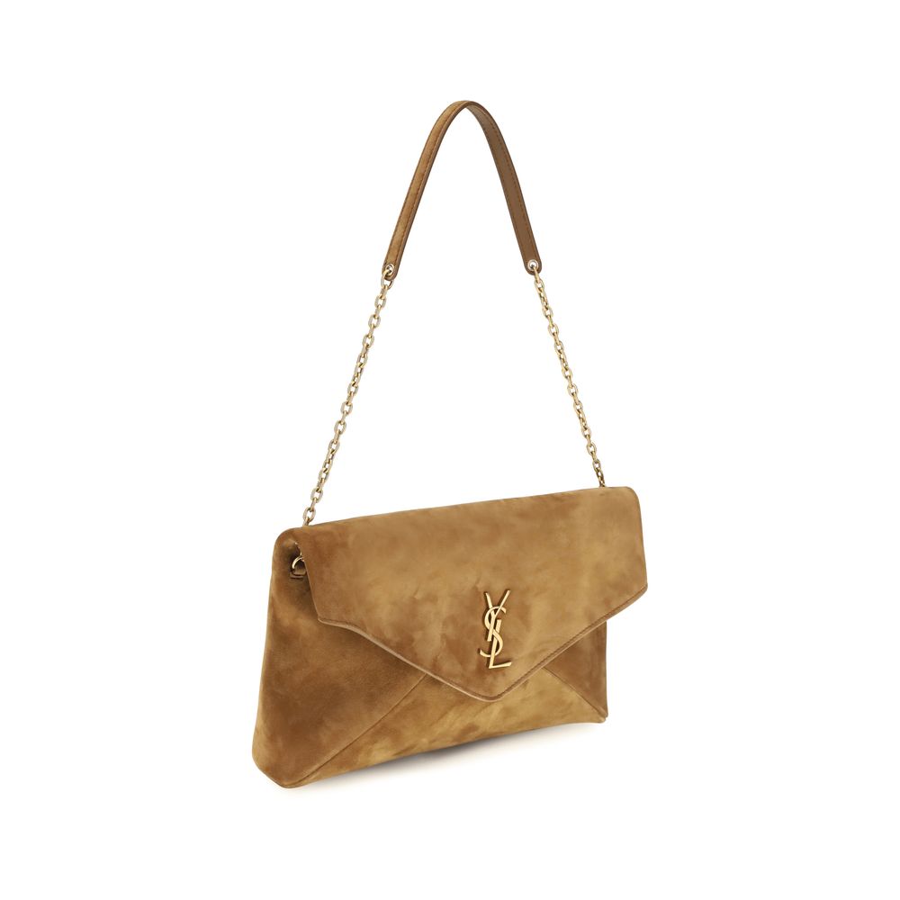 Beige Suede Leather Shoulder Bag
