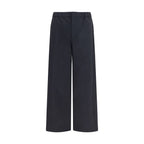 Black Nylon Casual Pants