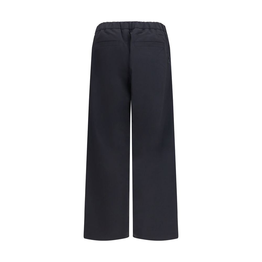 Black Nylon Casual Pants