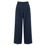 Blue Viscose Women Pants