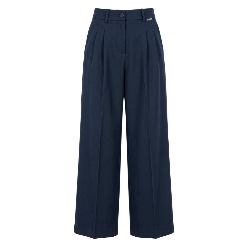 Blue Viscose Women Pants