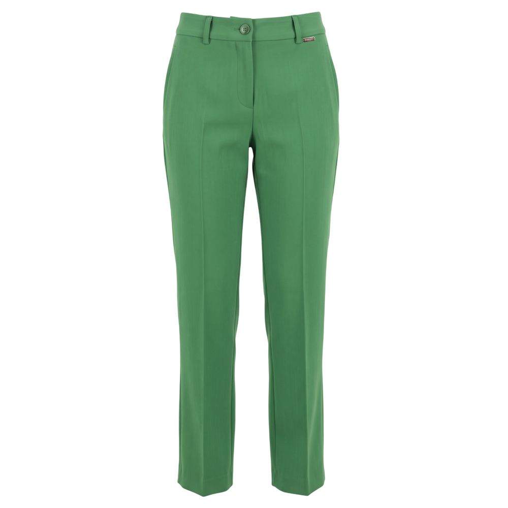 Green Polyester Women Pants