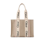 Beige Linen Tote Bag