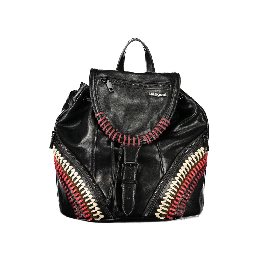 Black Polyurethane Women's Backpack