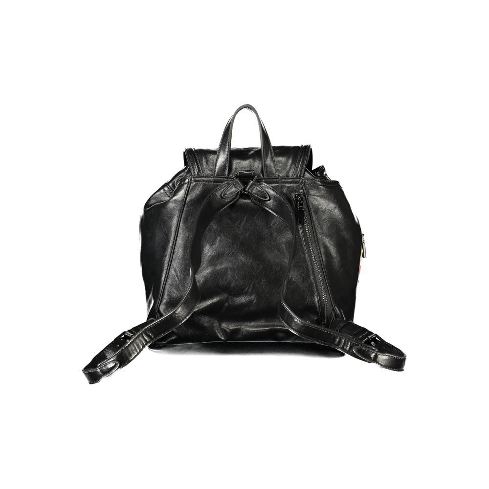 Black Polyurethane Women's Backpack