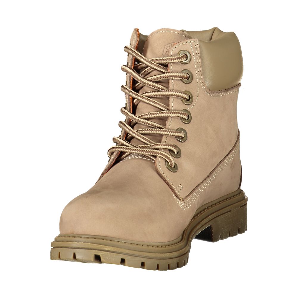 Beige Leather Women's Boot