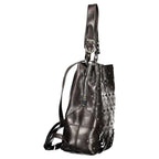 Black Polyurethane Women's Backpack