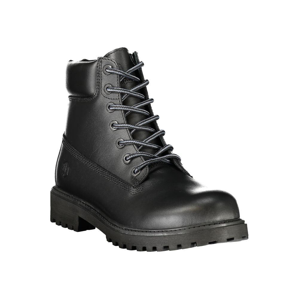 Black Leather Mens Sneaker