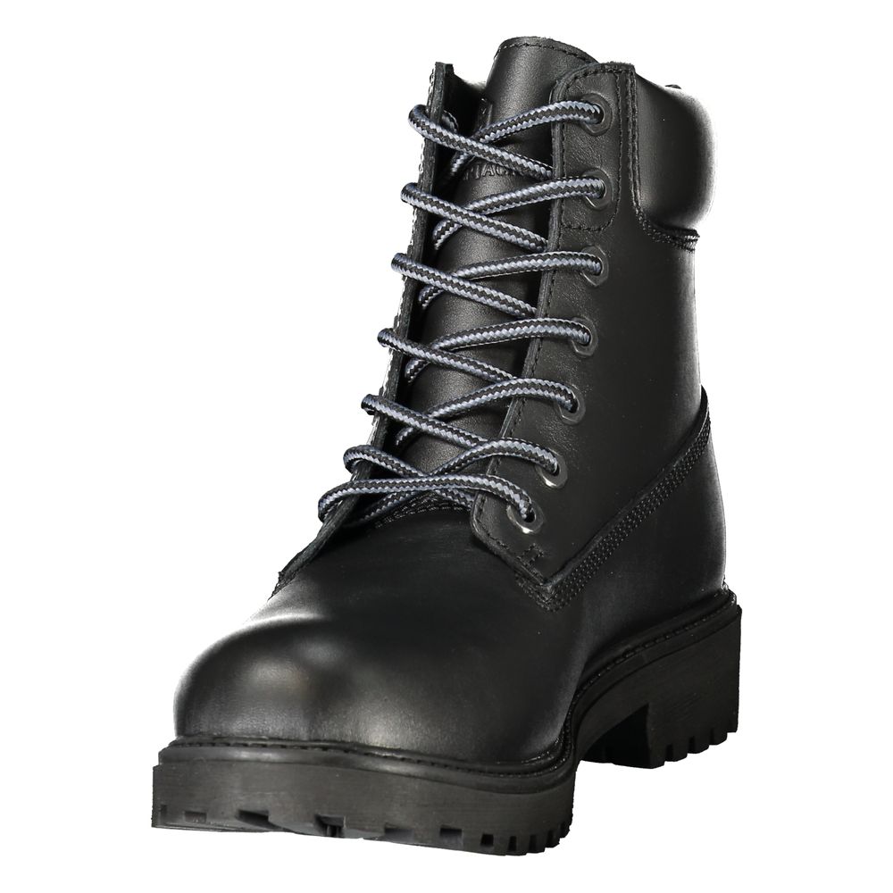 Black Leather Mens Sneaker