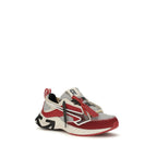 Red Polyester Athletic Sneakers