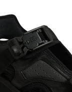 Black Logo Detailed Men Chunky Sandals Shoes