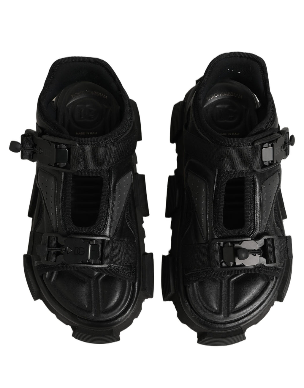 Black Logo Detailed Men Chunky Sandals Shoes