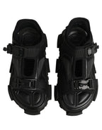 Black Logo Detailed Men Chunky Sandals Shoes