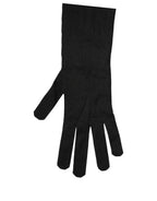 Black Polyester Long Elbow Length Gloves
