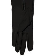 Black Viscose Long Elbow Length Gloves