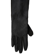 Black Viscose Long Elbow Length Gloves