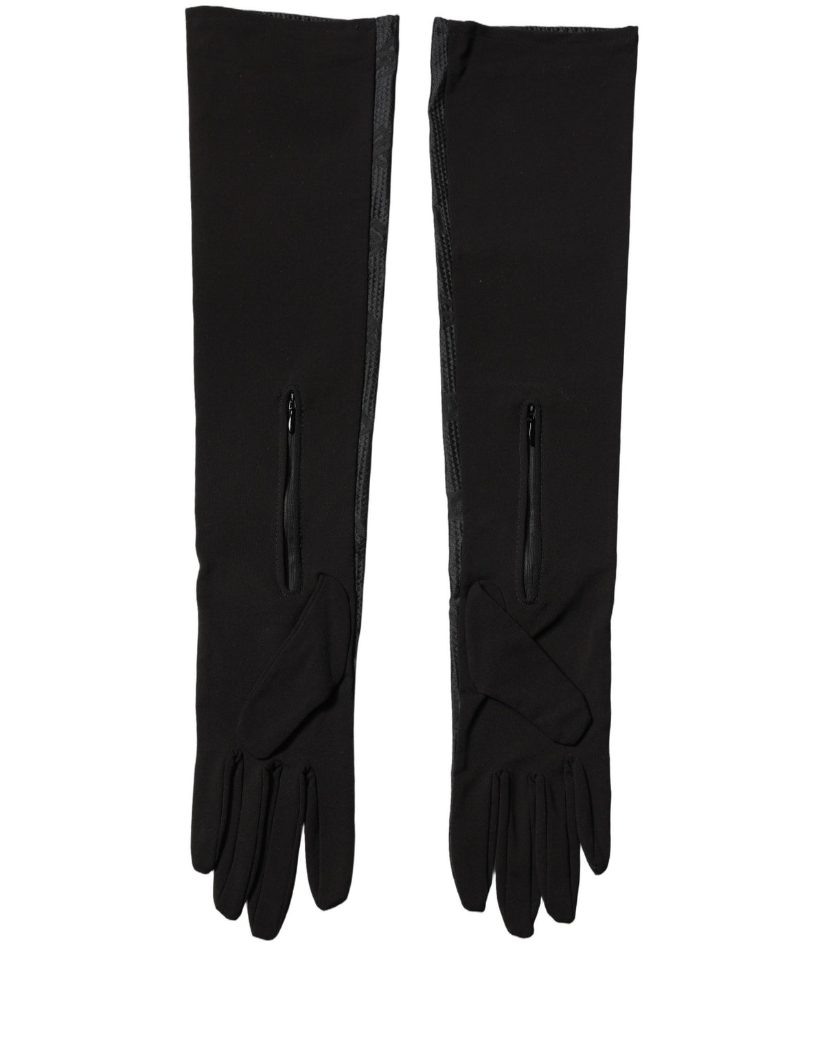 Black Viscose Long Elbow Length Gloves