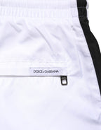 White DG Logo Men Drawstring Shorts Swimwear