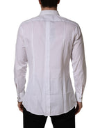 White Cotton Collared Bib GOLD Dress Shirt