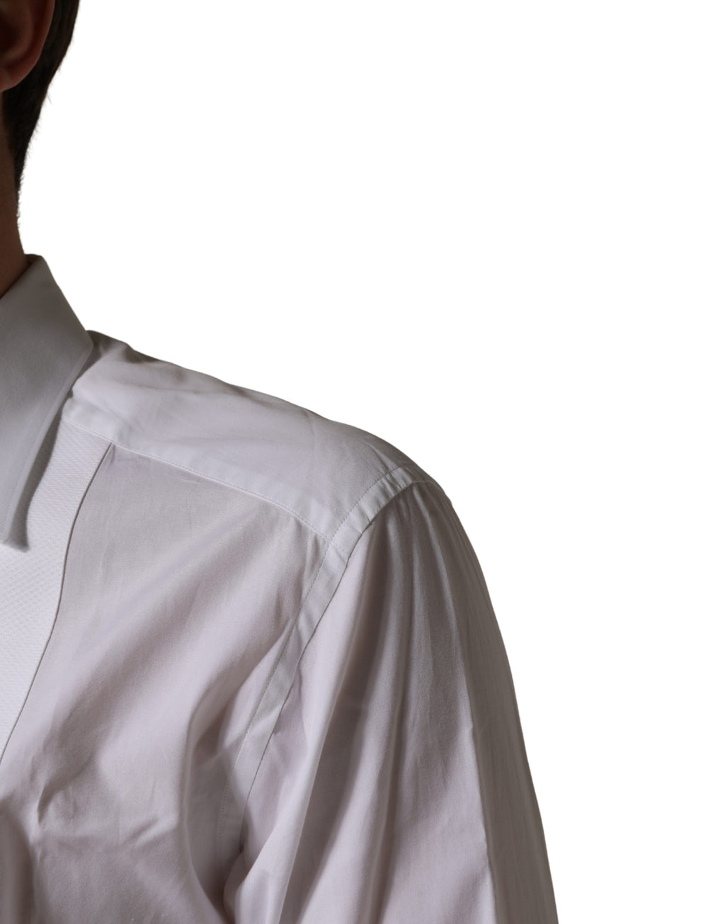 White Cotton Collared Bib GOLD Dress Shirt