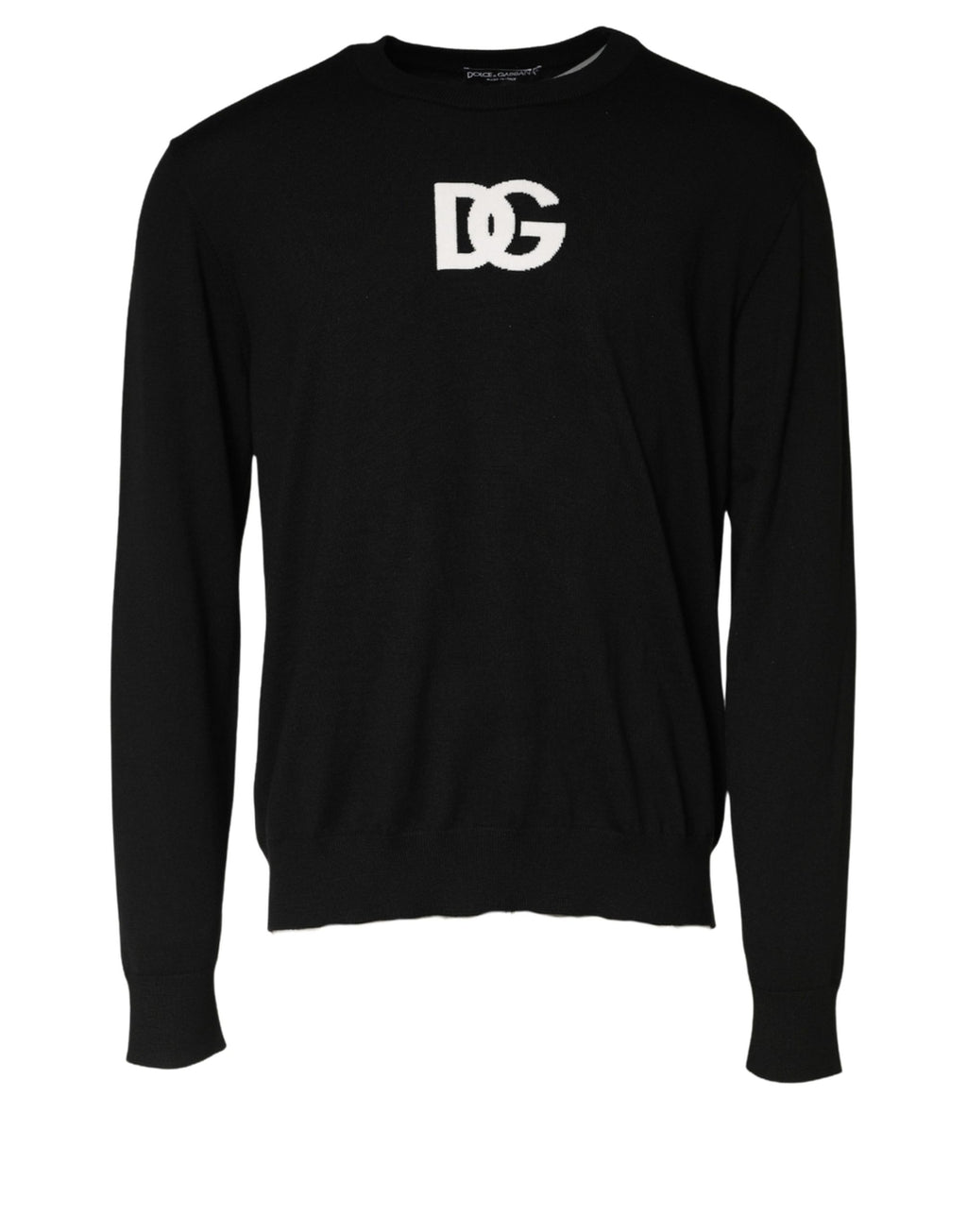 Black Wool DG Logo Men Crew Neck Sweater