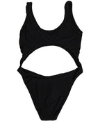 Black Cutout Logo One Piece Swimsuit Swimwear