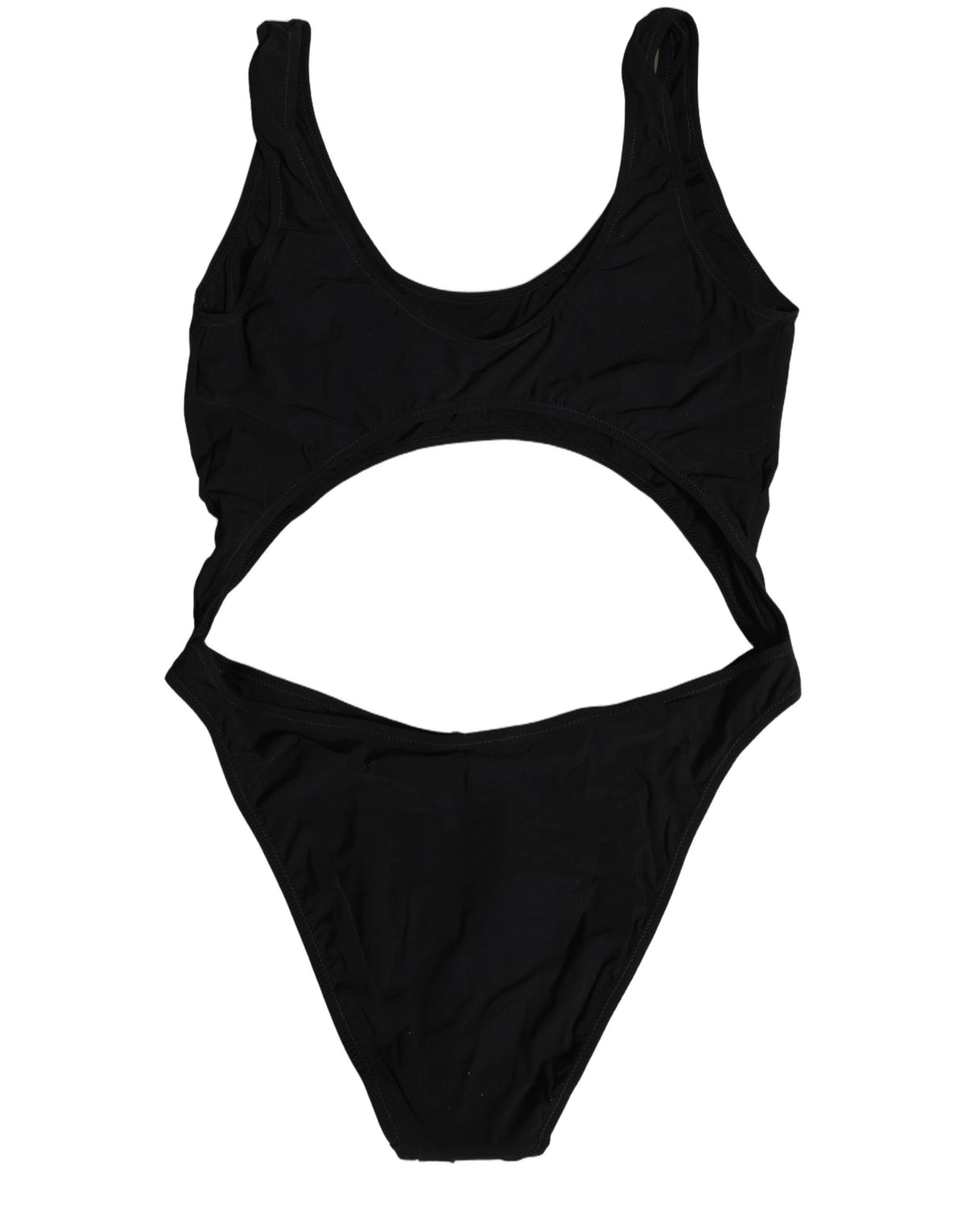 Black Cutout Logo One Piece Swimsuit Swimwear