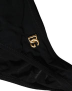Black Cutout Logo One Piece Swimsuit Swimwear