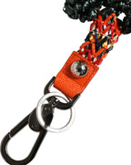 Multicolor Raffia Leather Clasp Finder Chain Keyring