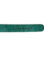 Green Embossed Leather Gold Buckle Belt Strap Bracelet
