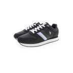 Black Polyester Men's Sneakers