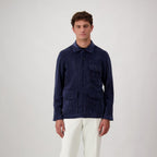 Blue Polyester Full-Length Jacket