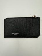 SAINT LAURENT Zip in Deerskin Cardholder