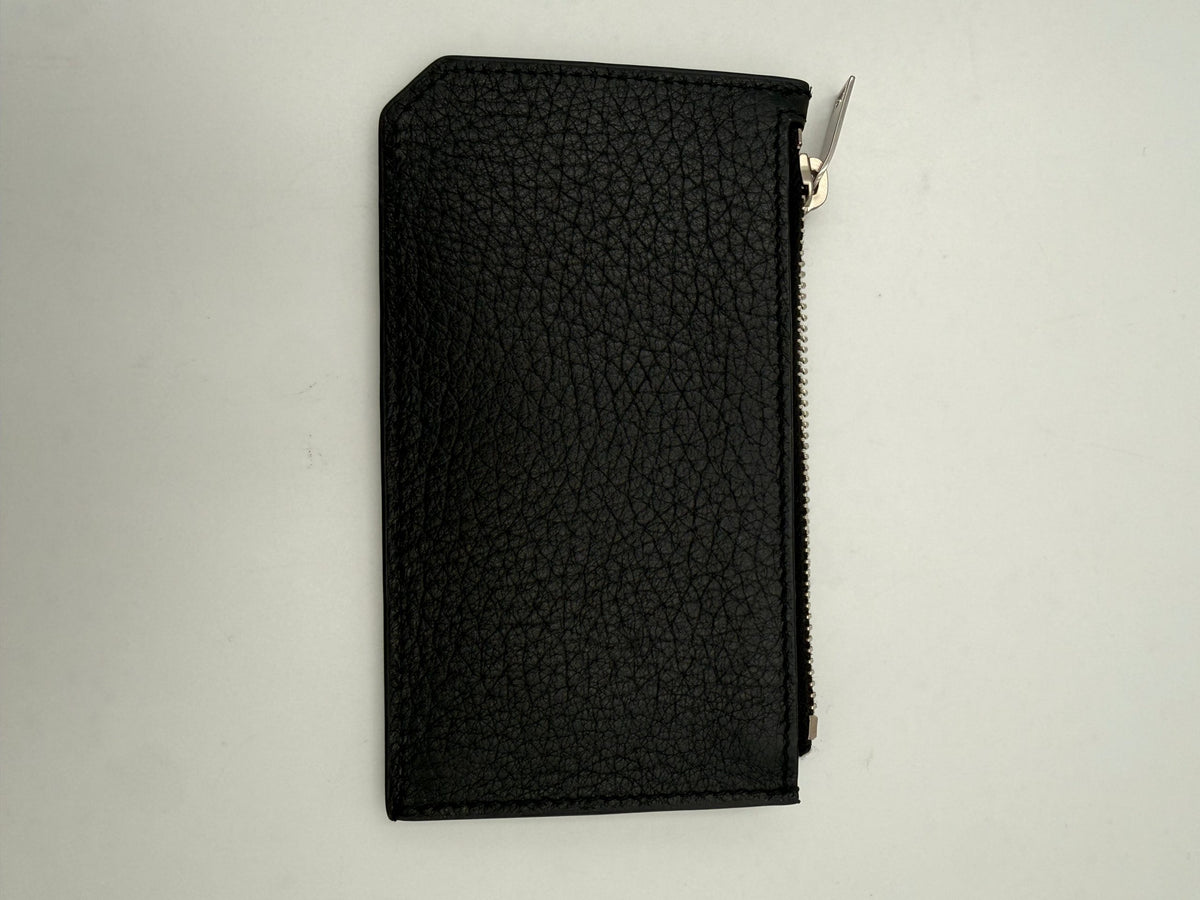 SAINT LAURENT Zip in Deerskin Cardholder
