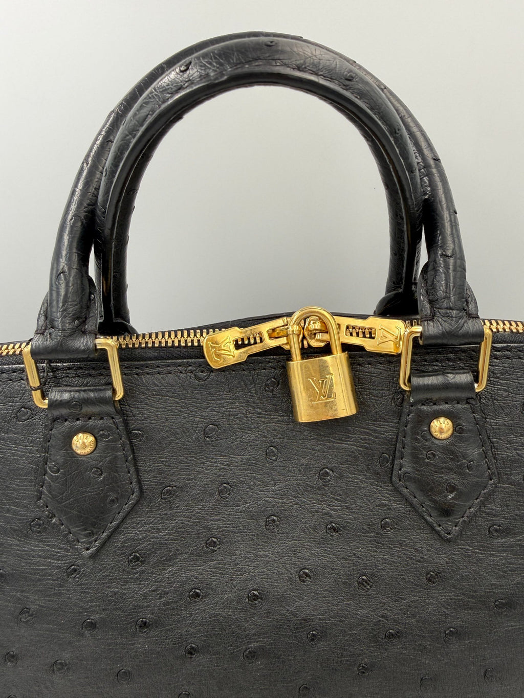 LOUIS VUITTON Alma GM in Ostrich Leather Handbag