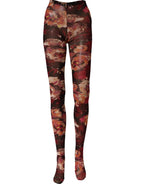 Multicolor Floral Nylon Tights Stockings Socks