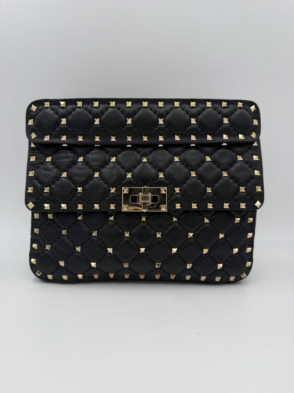VALENTINO GARAVANI Rockstud Spike Black Handbag