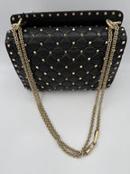 VALENTINO GARAVANI Rockstud Spike Black Handbag