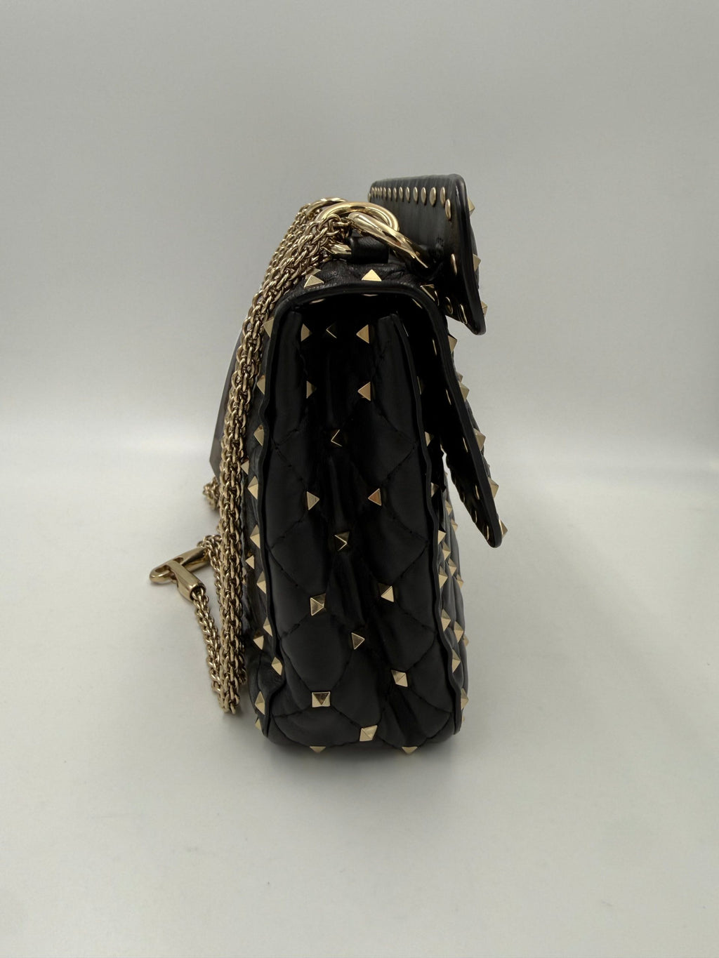 VALENTINO GARAVANI Rockstud Spike Black Handbag