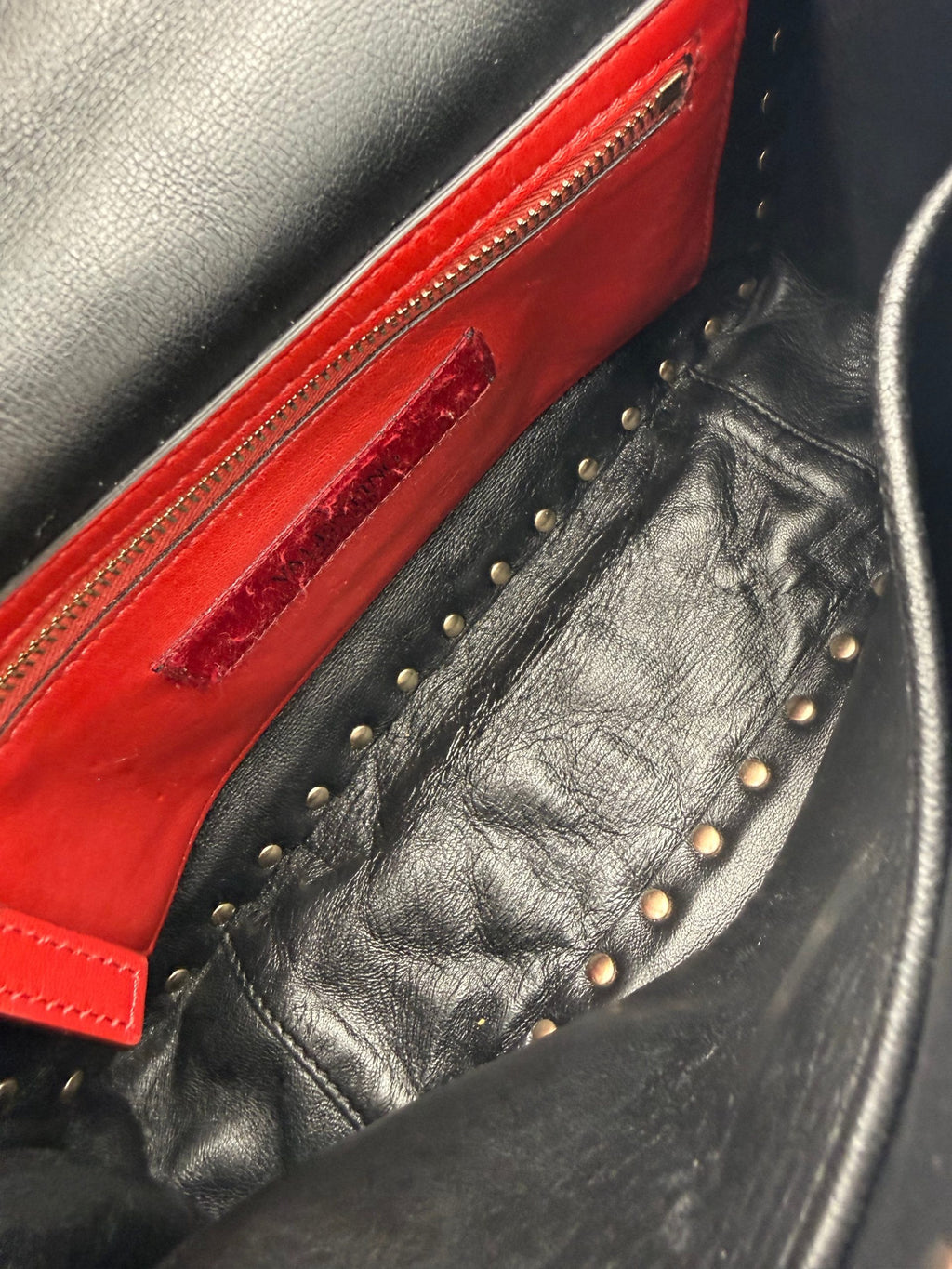 VALENTINO GARAVANI Rockstud Spike Black Handbag