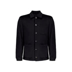 Black Wool Full-Length Jacket