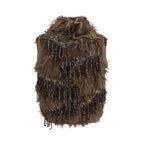 Beige Mohair Sleeveles Sweater
