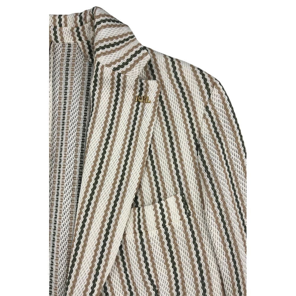Beige Cotton Men Jacket
