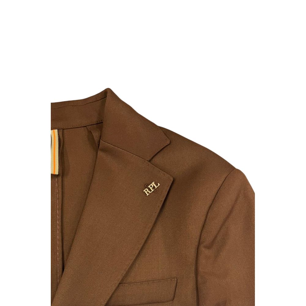 Brown Viscose Men's Jacket