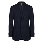 Blue Viscose Men Jacket