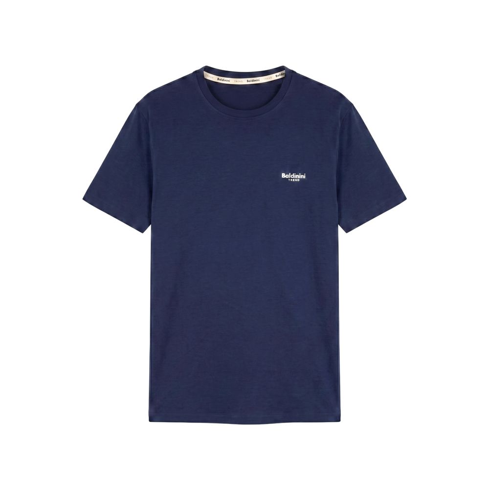 Blue Cotton Men T Shirt