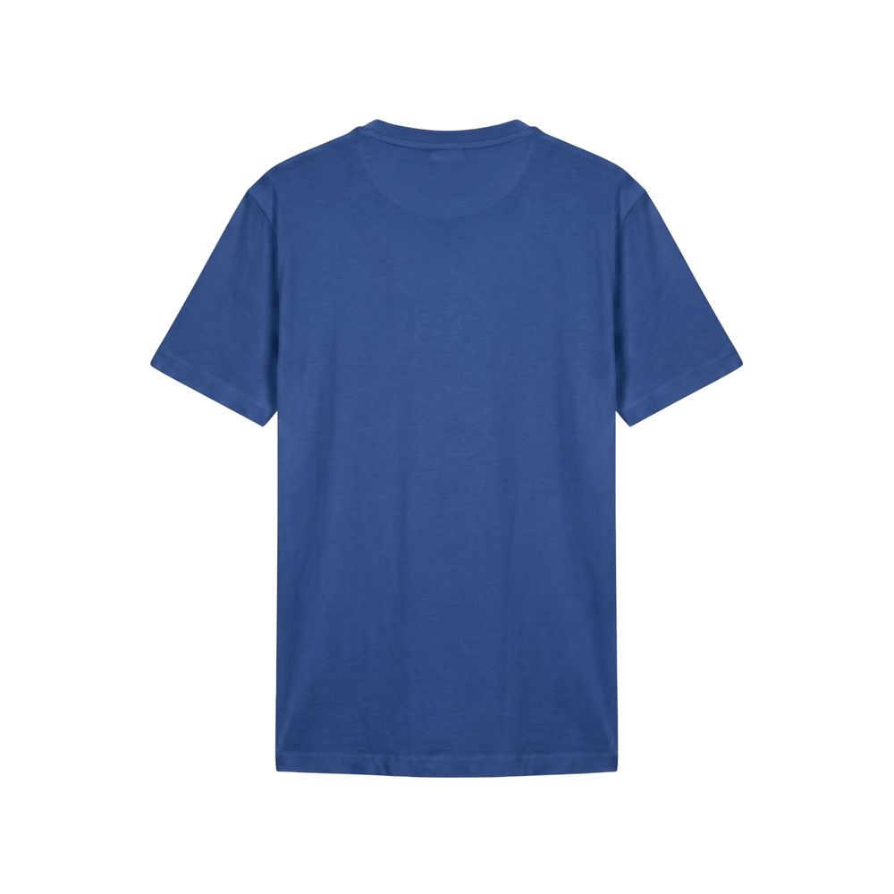Blue Cotton Men T-Shirt